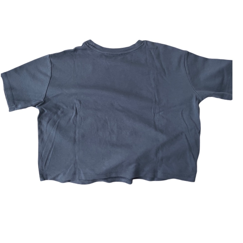 Mango Dark Blue Basic Cropped Tee (Size S) - image 2
